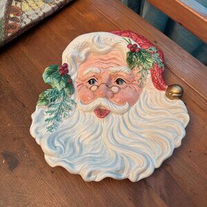 Vintage Fritz & Floyd Classic Old Fashioned Chirstmas Santa Canape / Wall Plate